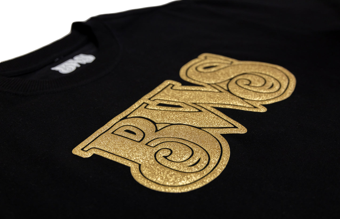 Black & Gold BWS Premium Heavyweight Puff Print Tee