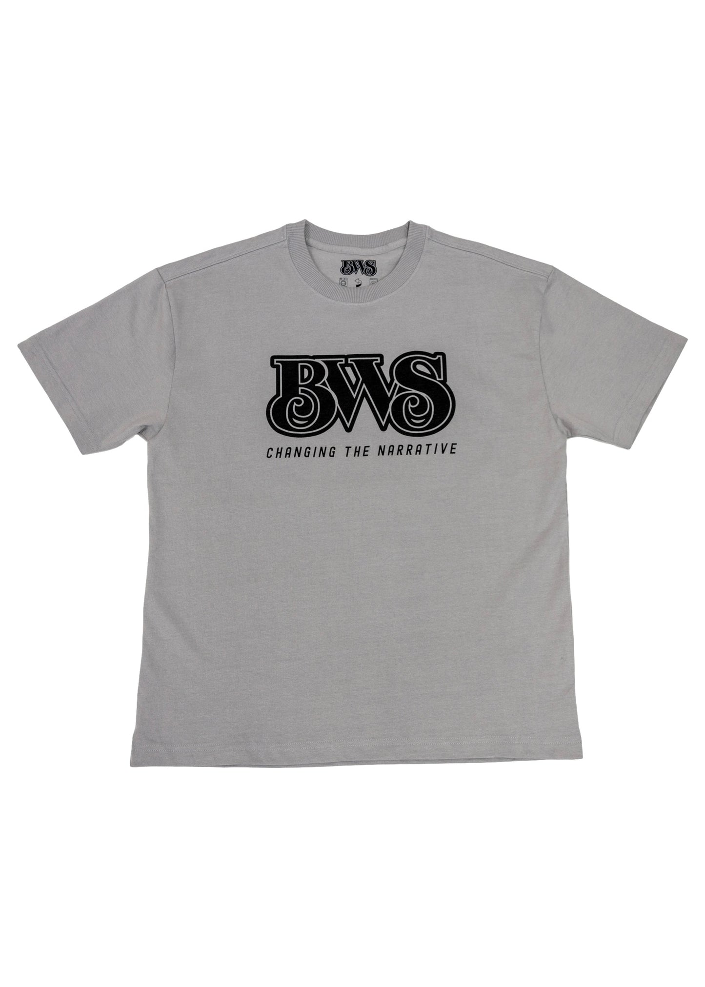 Stone Grey Premium Heavyweight Changing the Narrative Classic BWS Logo Print Tee